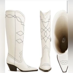 Vince Camuto Nedema Women's Western Boots Creamy White